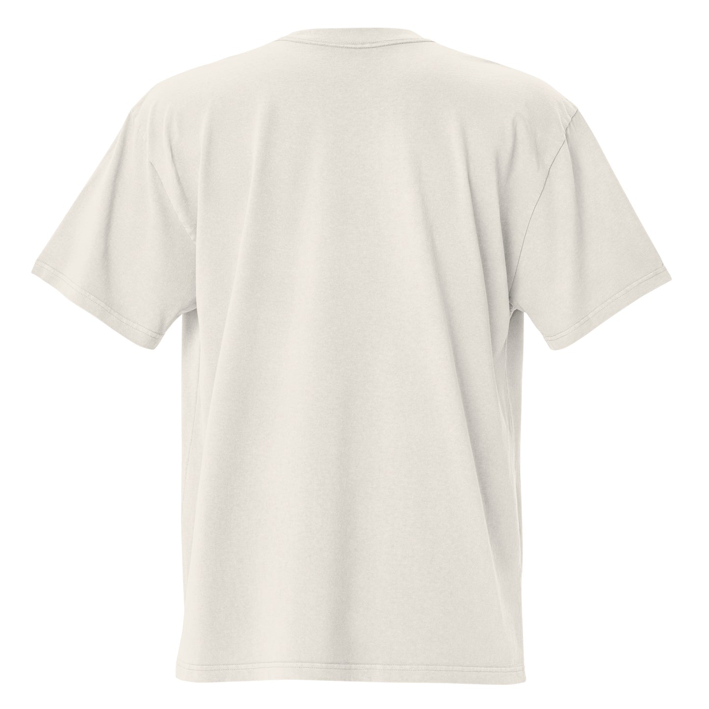 Feel Happy Tee — oversized heavyweight cream cotton t-shirt with FEEL HAPPY DTG wordmark (view 4)