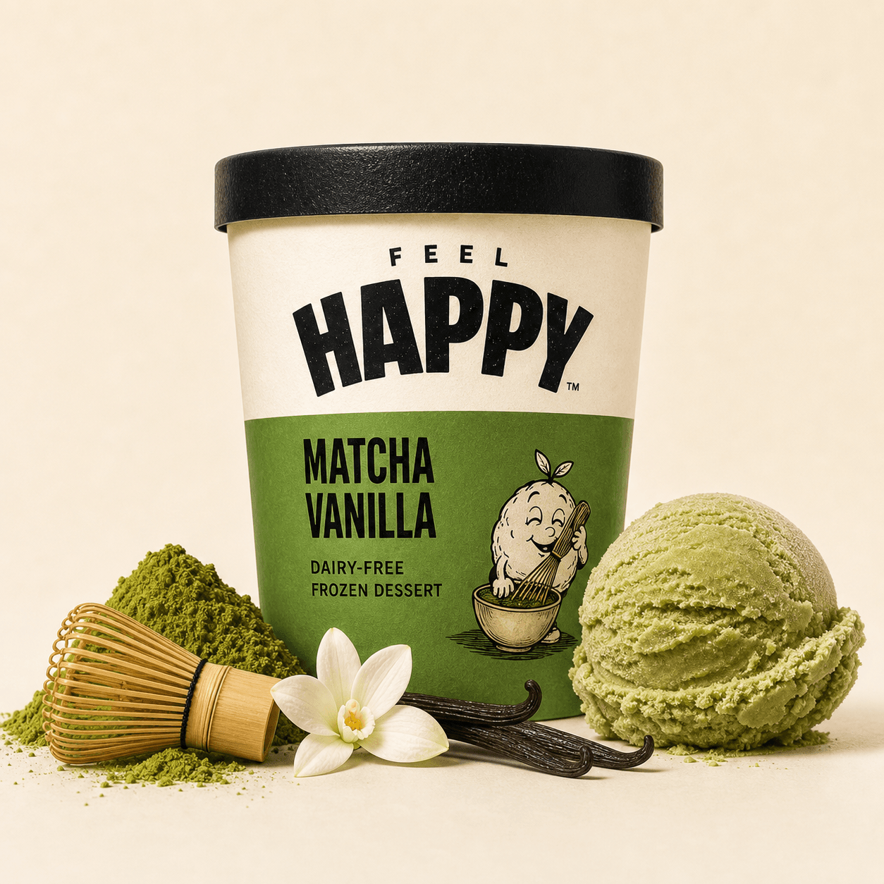 Matcha Vanilla pint concept