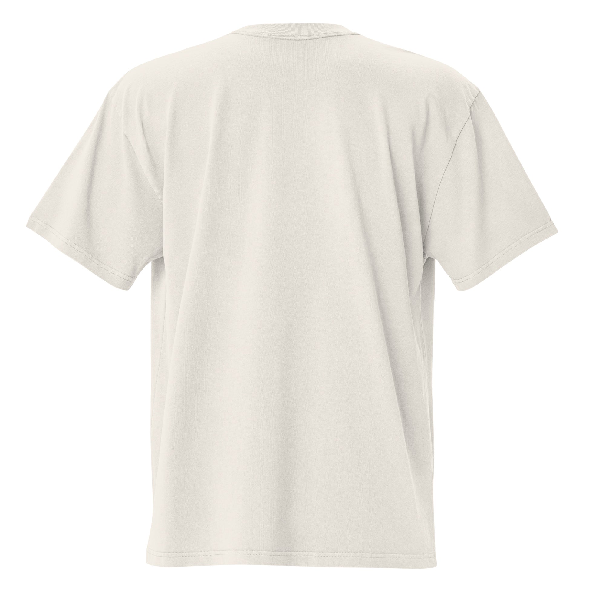 Feel Happy Tee — oversized heavyweight cream cotton t-shirt with FEEL HAPPY DTG wordmark (view 4)