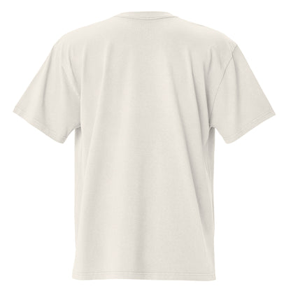 Feel Happy Tee — oversized heavyweight cream cotton t-shirt with FEEL HAPPY DTG wordmark (view 4)